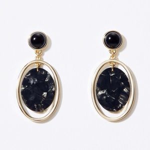 LOFT | Black Marbleized Drop Earrings *NEW*